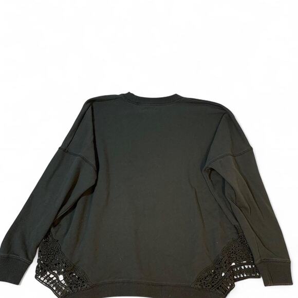 Aerie Grey Crewneck Sweater with Lace Detailing on the bottom size small - Picture 5 of 5